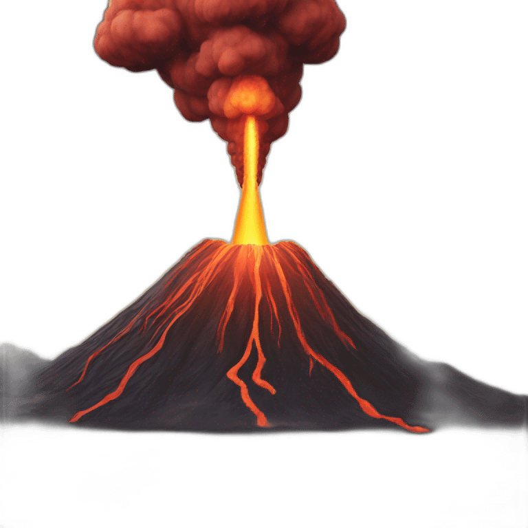 Rocket coming out of a volcano emoji