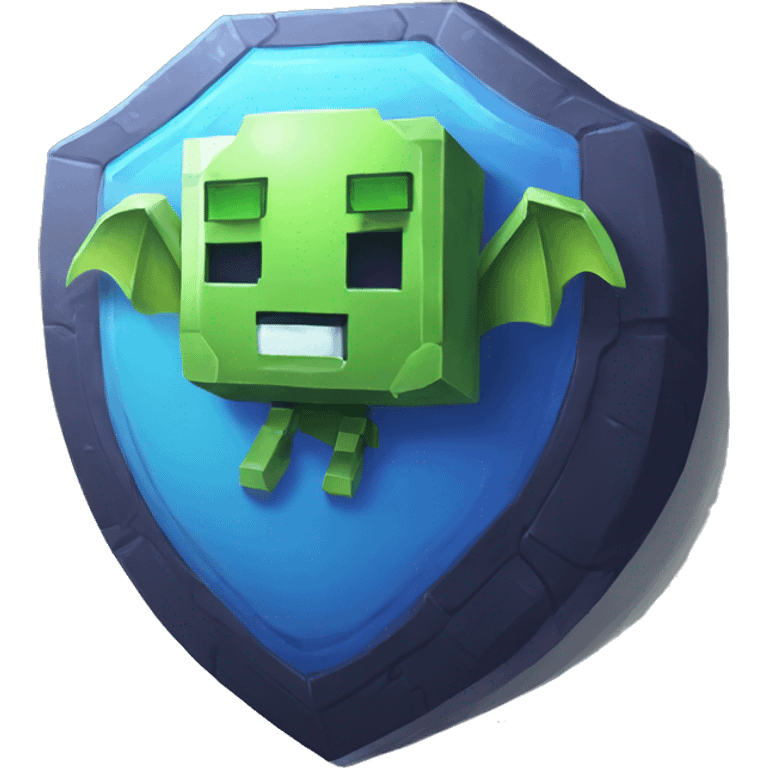 minecraft alien with bowling ball phone inside of pokemon center shield emoji