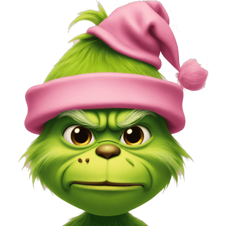 Grinch with a pink bow emoji