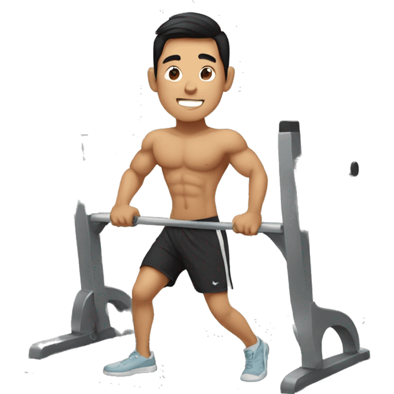 asian guy working out emoji