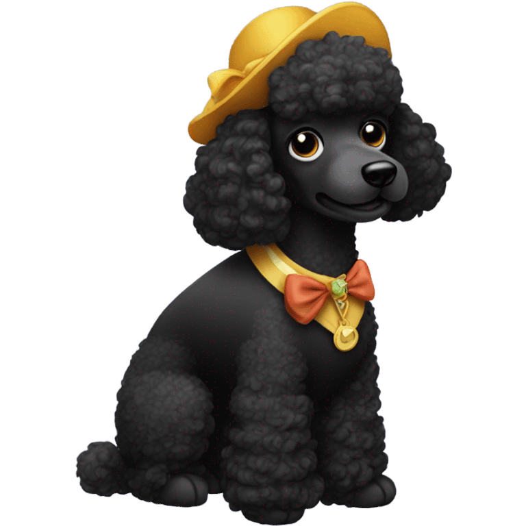 black poodle in costume emoji