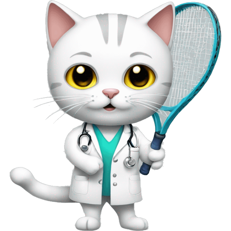 doctor cat playing tennis emoji