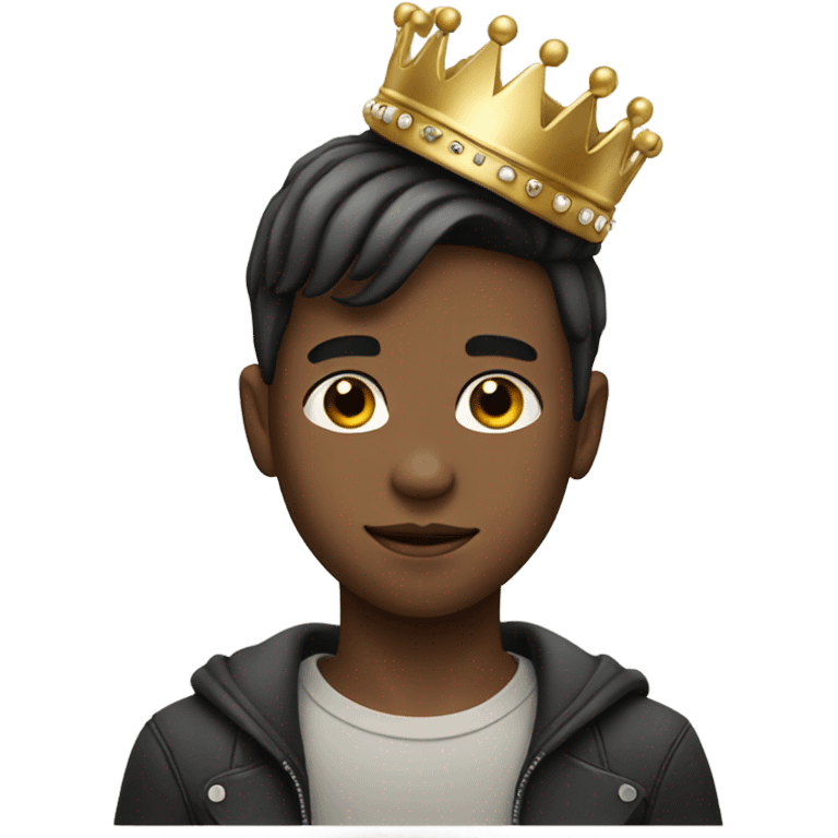 stylish boy with earrings crown emoji