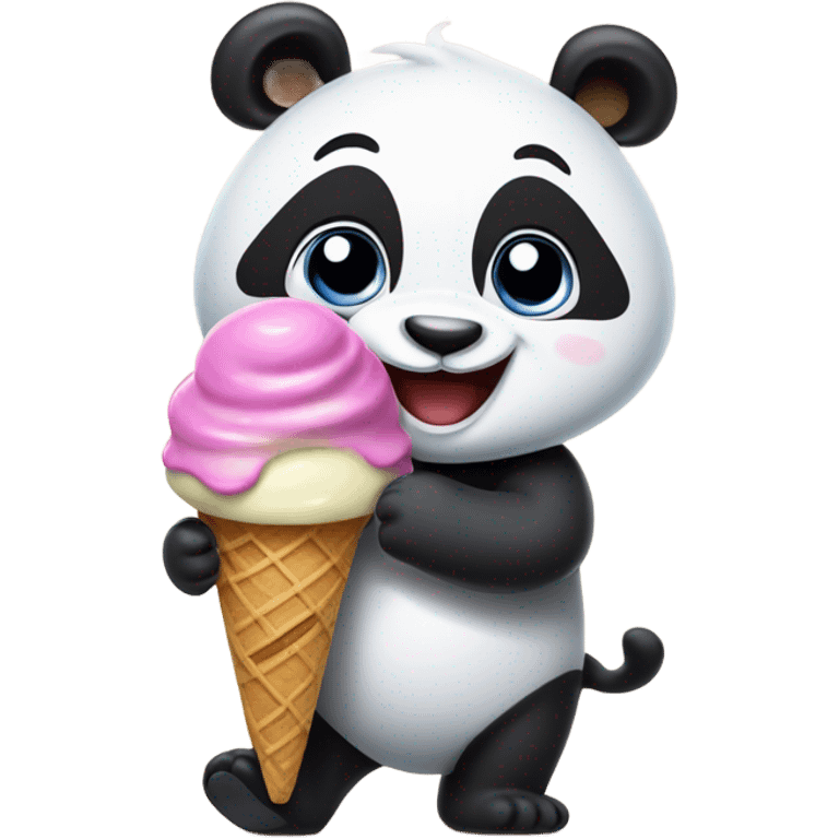 Panda eating ice cream emoji