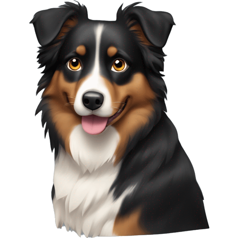 Black and tan Australian shepherd dog mostly black emoji