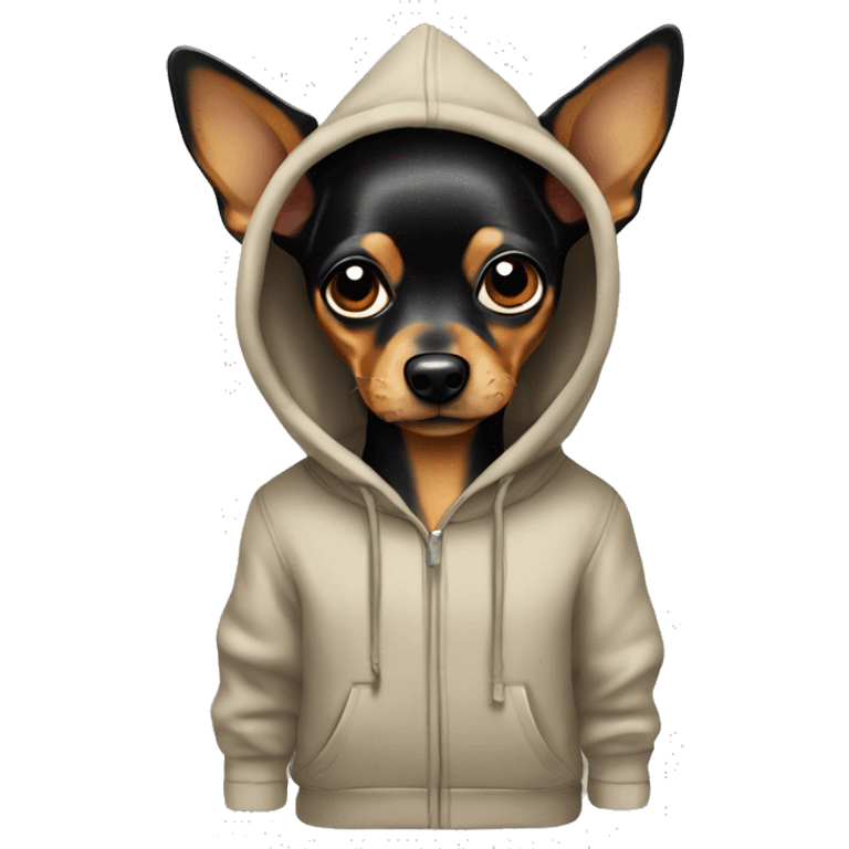 Toy terrier in a hoodie emoji