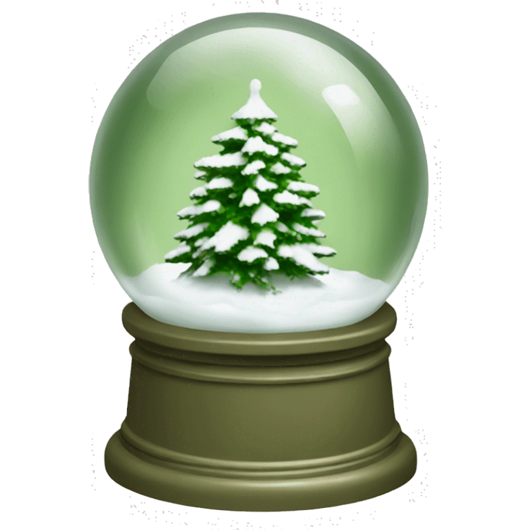 Khaki green snow globe  emoji