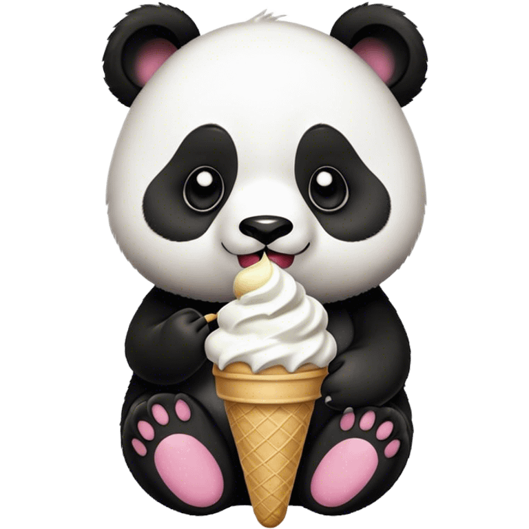 Panda eating ice cream emoji