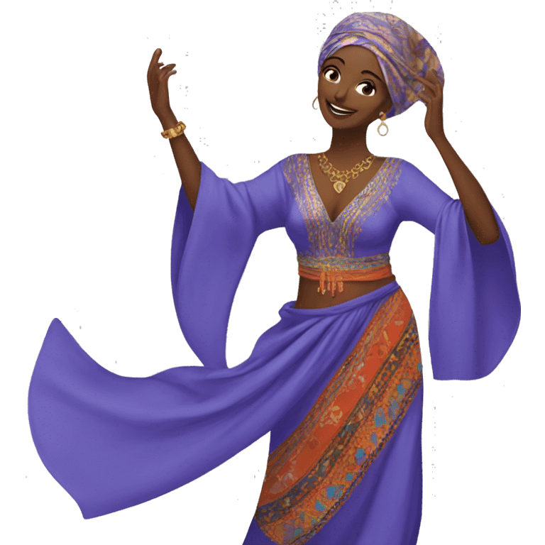 Woman dance whit Moroccan caftan emoji