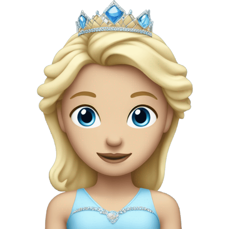 Blond girl blue eyes tiara emoji