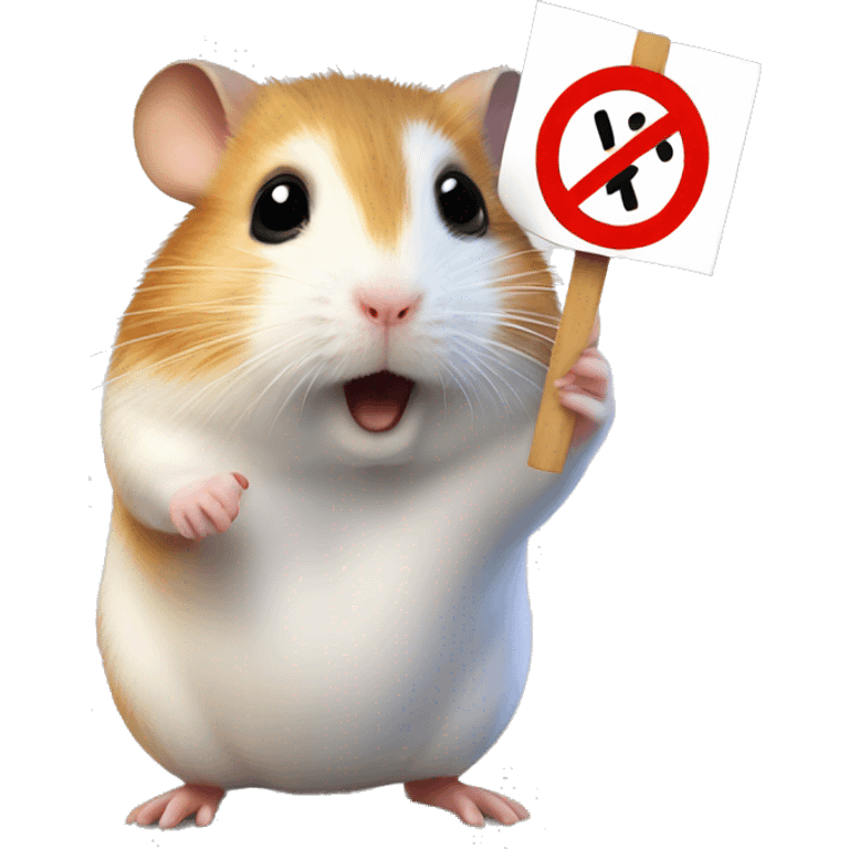 hamster holding a 'no entry' sign emoji