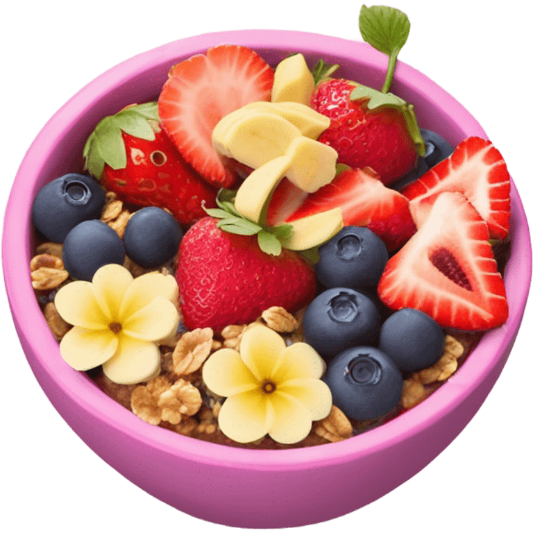 Coquette Acai bowl pink emoji