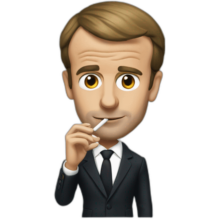 Emmanuel Macron with cigarette emoji