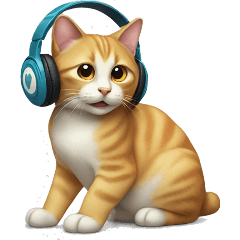 A cat with Apple headphones  emoji