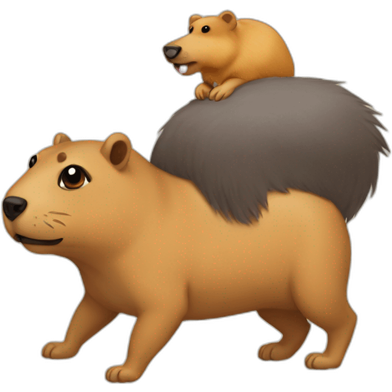 Cappybara on a dog emoji