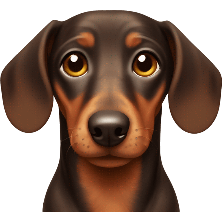 brown dachshund cute face emoji