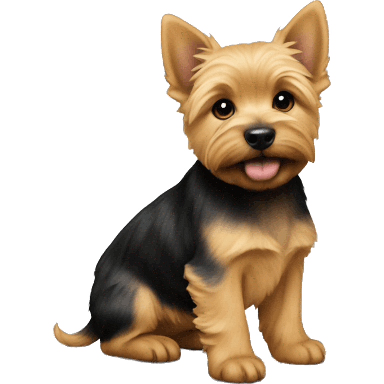 Close format on puppy of Norwich terrier is Black and Tan colour  emoji