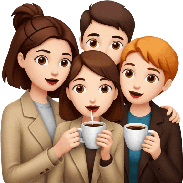 girl friends drinking coffe and gossiping emoji