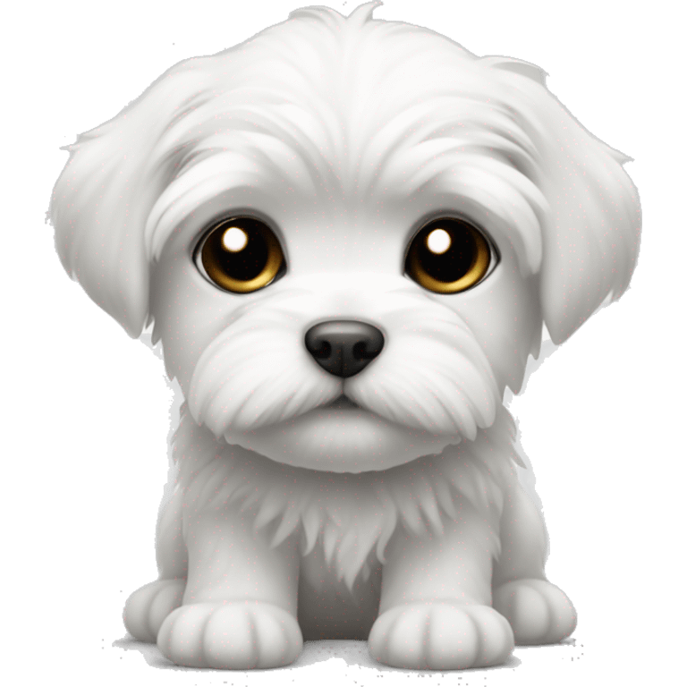 Black and white Maltese puppy  emoji