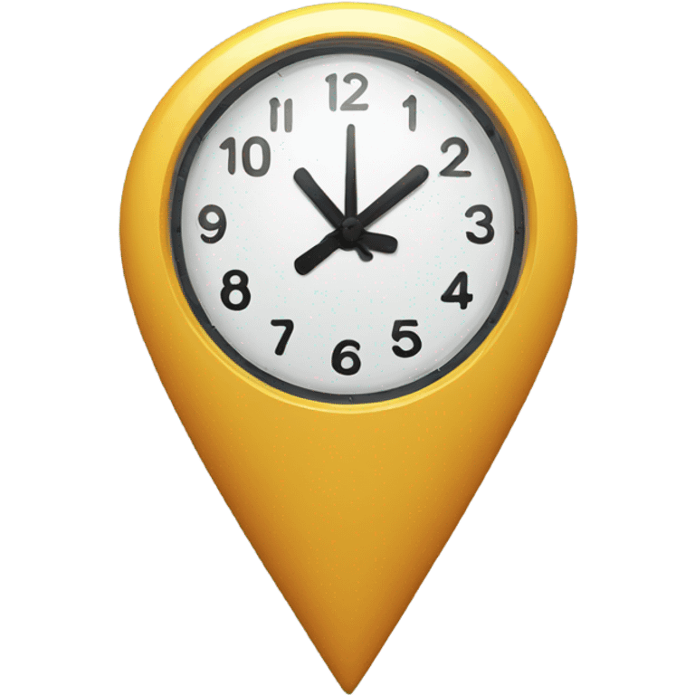 location pin with clock inside of it emoji