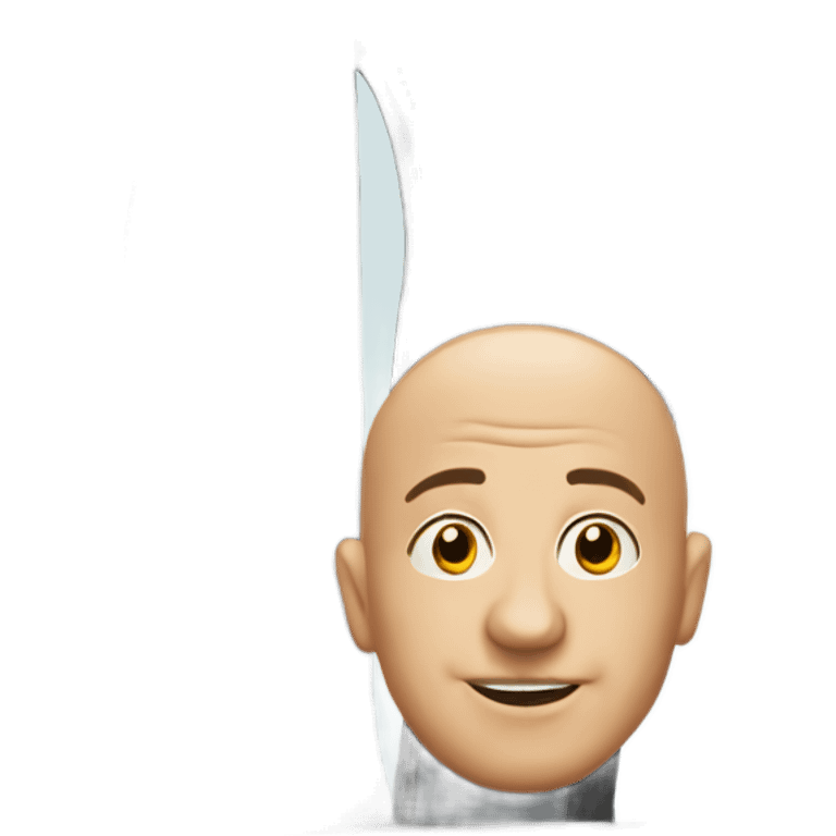 Bald man with his head out a truck window emoji