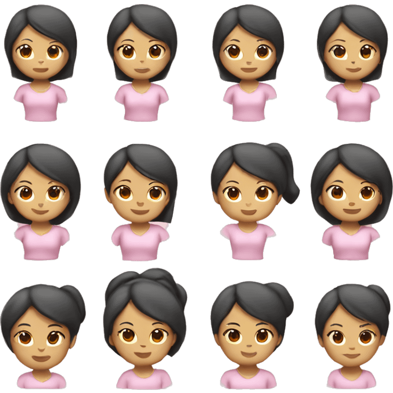 asian yoga girl light pink clothes  emoji