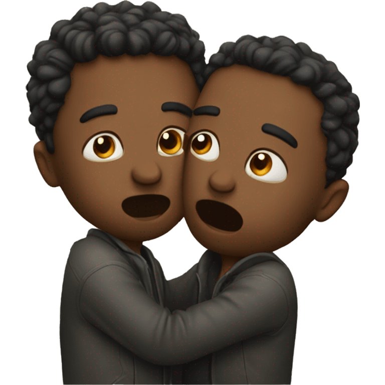 two dudes kissing emoji