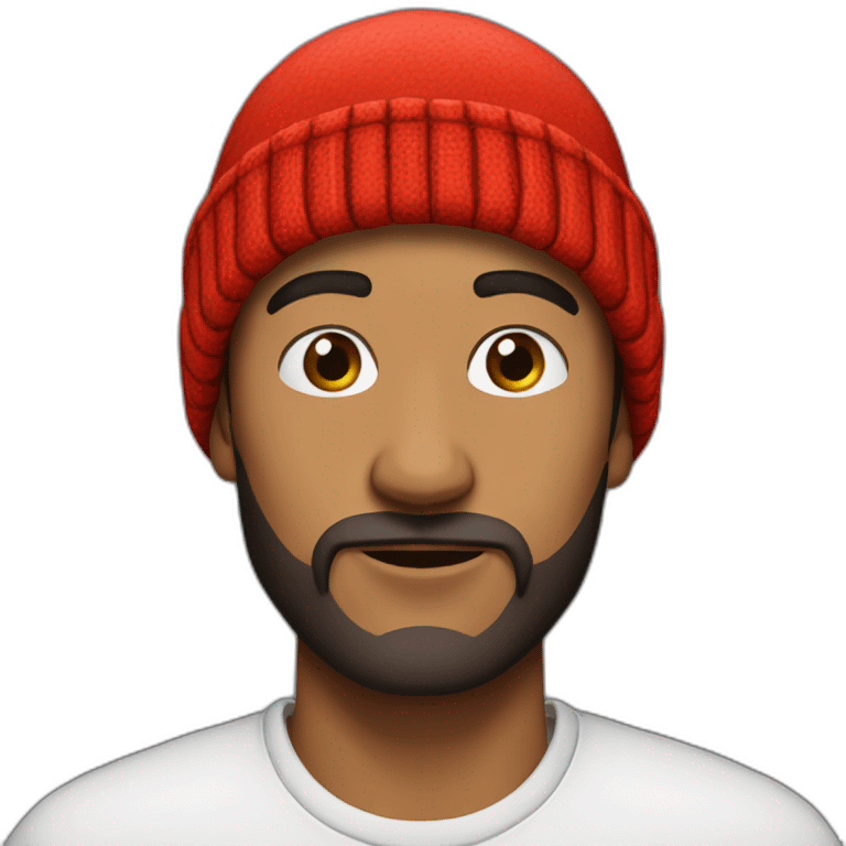 ramdane touhami with a red beanie emoji