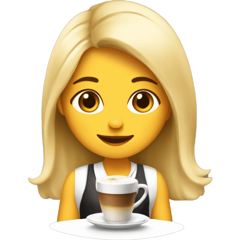 Una chica bebiendo café  emoji