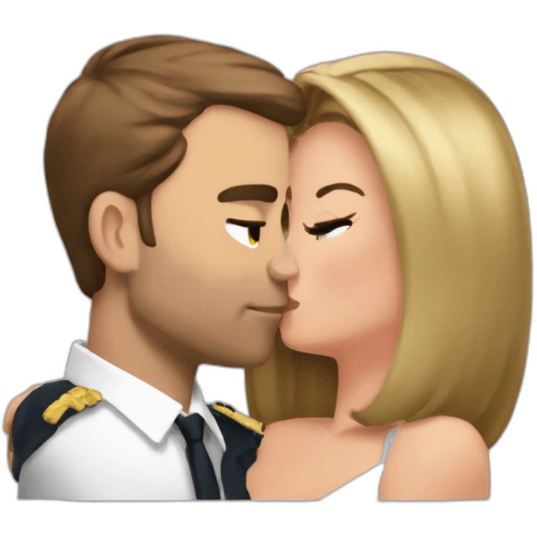 Macron kissing Brigitte emoji