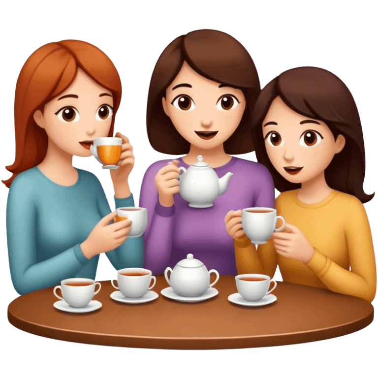 friends drinking tea and gossiping emoji