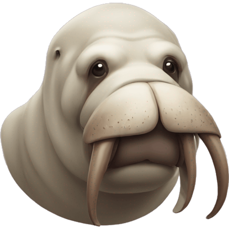 A walrus with a mask sticking out of its head instead of tusks emoji