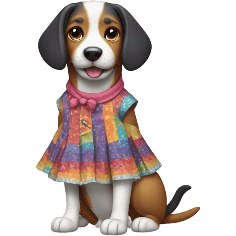 Dog wearing a dress emoji