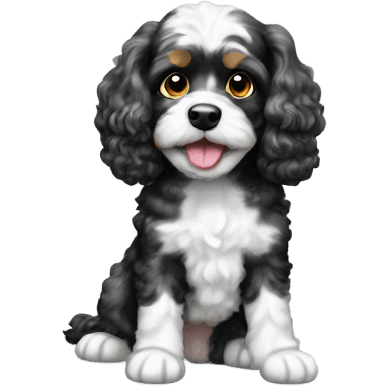 Black Merle cavapoo emoji