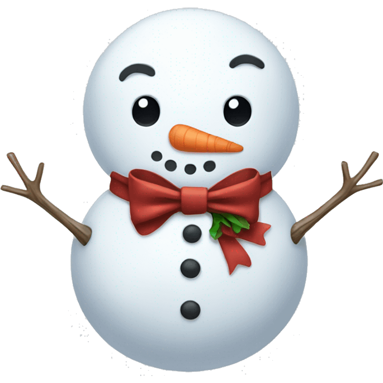 Snowman wearing a bow emoji