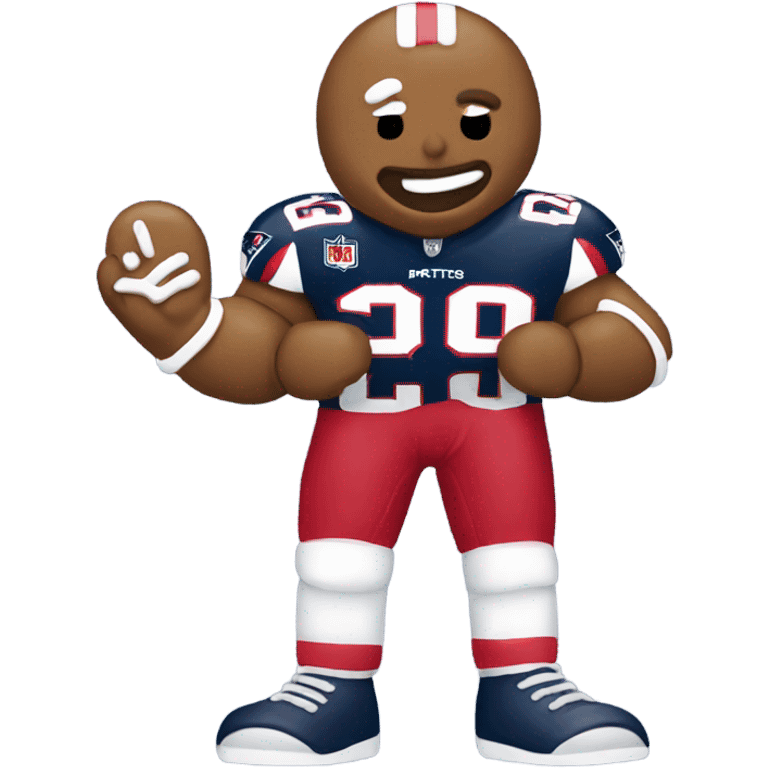 Patriots player gingerbread man emoji