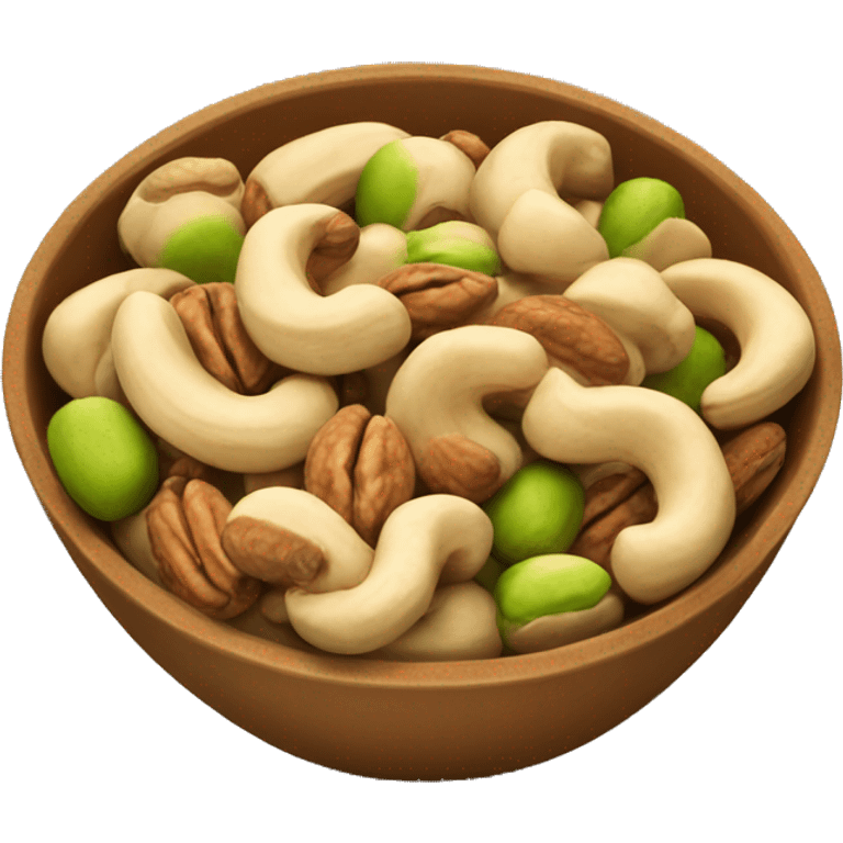 a bowl full of cashew, walnut and pistachio emoji