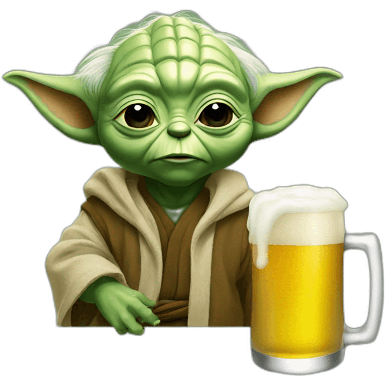 Yoda drink beer emoji