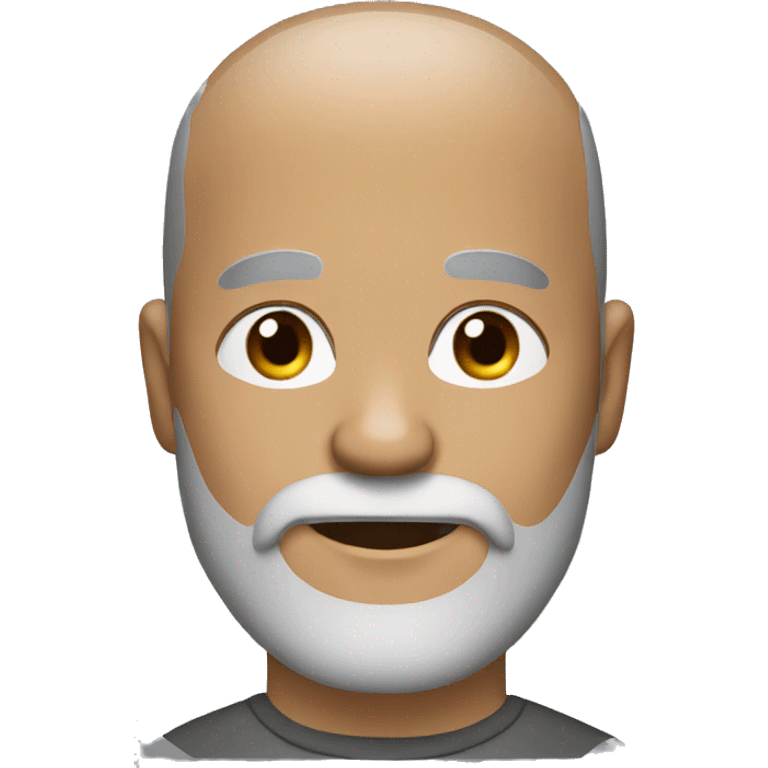 man with shaved head and beard with some gray hair mixed in the beard emoji