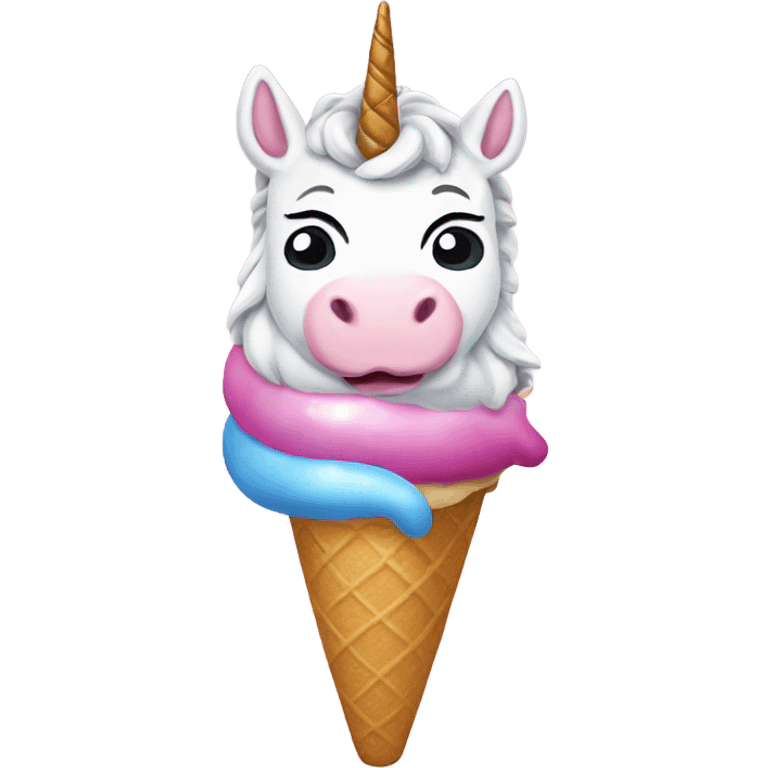 Unicorn lick a ice cream  emoji