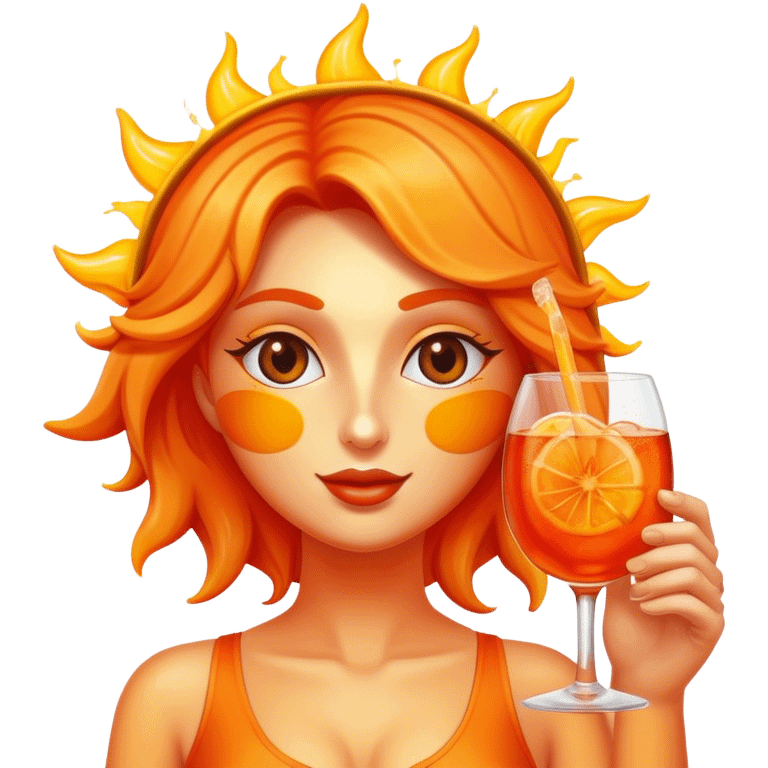 Sun drinking aperol spritz emoji