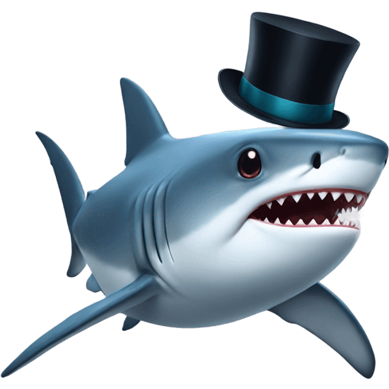 Shark with a top hat emoji