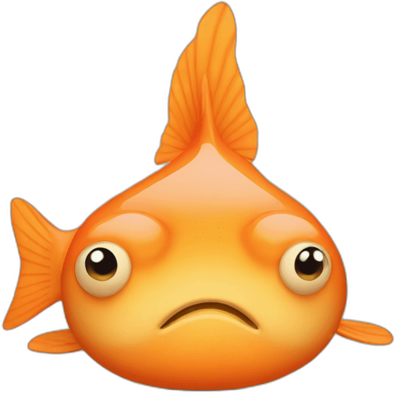 Fat sad orange fish emoji