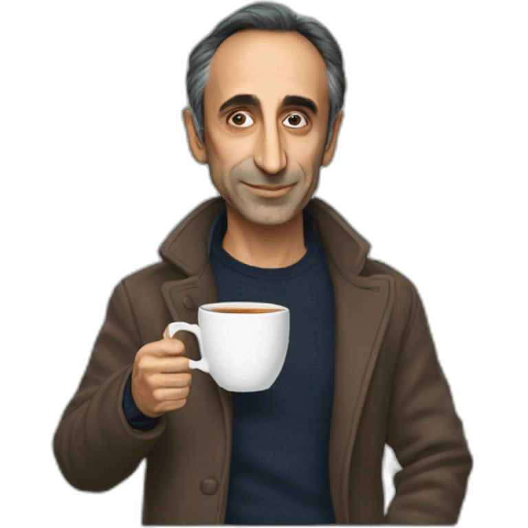 Eric Zemmour holding a cup of tea emoji