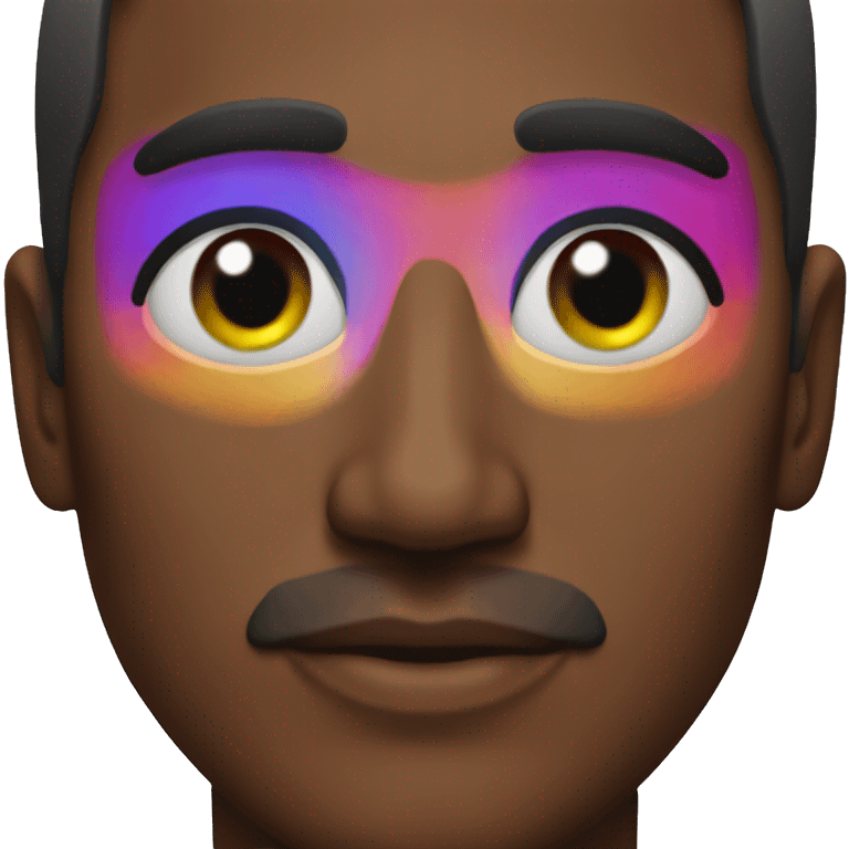 man wearing rainbow eyeshadow  emoji