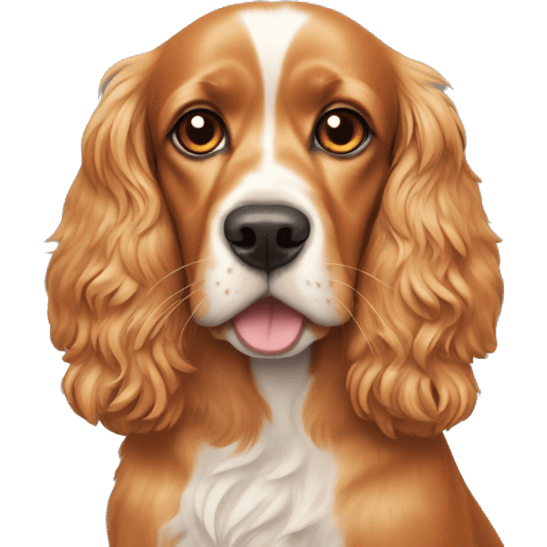 Cocker spaniel dog and orange cat emoji