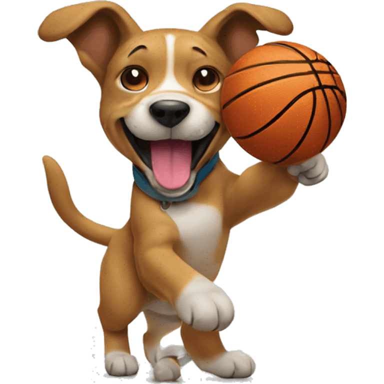 Dog playing basketball  emoji