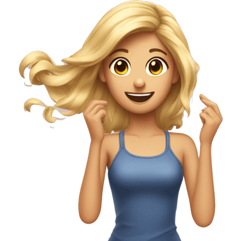 make an emoji of a girl twirling her hair make her flirt emoji