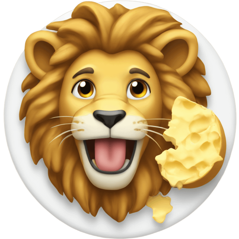 Lion eating scrambled eggs  emoji