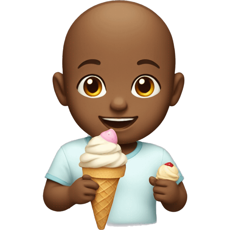 smiling baby with ice cream emoji